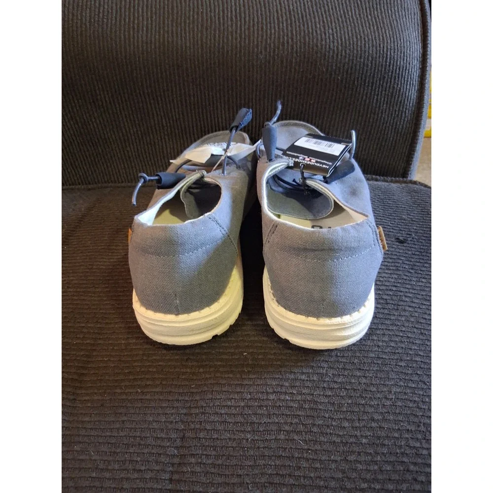 Hey Dude Wendy Chambray Navy White Canvas Slip On Loafers Womens 10 NWT